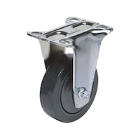 RS Pro 固定プレートキャスター タイヤ材 ゴム 取付けプレートサイズ 100 x 85mm 6667570 6667570 1個