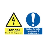 RS Pro 危険警告標識 Danger Live Elec.Equipm.Text 英語 PP 黒/青/白/黄 300 x 150mm 7631711 7631711 1個