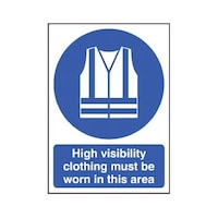 RS Pro 必須標識 High VisibilityText 英語語 PP硬質プラスチック 青/白 420 x 594mm 7631761 7631761 1個