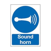 RS Pro 必須標識 Sound Horn 英語語 PP硬質プラスチック 青/白 300 x 400mm 7631869 7631869 1個