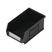 RS Pro 収納ボックス 高さ 75mm 幅 100mm 深さ 165mm PP 黒 1袋(20個入) 9096906 9096906 1袋