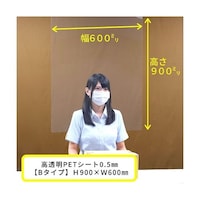 アズワン 吊り下げパーテーション Bタイプ(縦長) H900×W600 高透明PET樹脂 BtypePartition BtypePartition 1枚