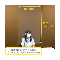 アズワン 吊り下げパーテーション Iタイプ(縦長) H1800×W600 高透明PET樹脂 ItypePartition ItypePartition 1枚