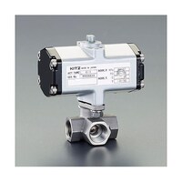 アズワン Rc 1/4” 空圧式三方ボールバルブ(ステンレス製) EA470BW102 EA470BW102 1個