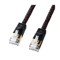 アズワン 10 m LANケーブル(CAT7/スリムメッシュケーブル) EA764BA200R EA764BA200R 1個