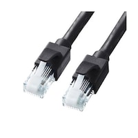 アズワン 20 m LANケーブル(CAT6/10Gbイーサネット対応/黒) EA764BB169 EA764BB169 1個