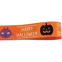アズワン リボン ハロウィンデザインハロウィン オレンジ 374087 374087 1個