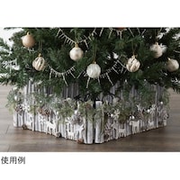 アズワン デコレーションウッドフェンス ツリー足元飾りホワイト&グリーン 383432 383432 1個