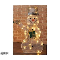 アズワン 【クリスマス飾り】LEDファブリック ホワイトスノーマン 置物 388871 388871 1個