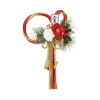 アズワン 迎春水引リース 椿 3817682 3817682 1個