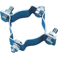 日本緑十字社 緑十字 ポール用標識取付金具(両面表示用) 金具60W 適合径:60.5mmΦ スチール製