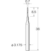 リューター リューター ツイストドリル(超硬合金)刃径(mm):0.7シャンク径(mm):3.175