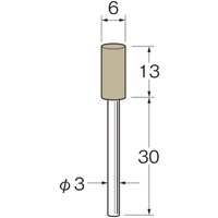リューター リューター 軸付弾性砥石(PVA砥石)外径(mm):6粒度(#):80