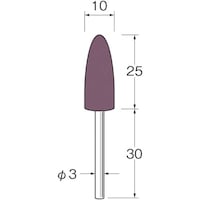 リューター リューター 軸付グリーンカーボランダムゴム砥石外径(mm):10粒度(#):46