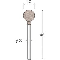 リューター リューター 軸付ラビン砥石(一般用)R4560粒度(#):120