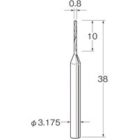 リューター リューター ツイストドリル(超硬合金)刃径(mm):0.8シャンク径(mm):3.175