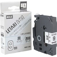 マックス MAX ビーポップミニ用ラミネートテープ 9mm幅 透明×黒文字 8m巻