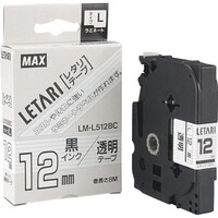 マックス MAX ビーポップミニ用ラミネートテープ 12mm幅 透明×黒文字 8m巻