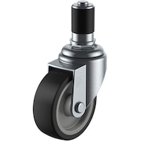 ユーエイキャスター ユーエイ 差し込み式 自在 キャスター ゴム 車輪径75mm  Sタイプ STF型 パイプ径24