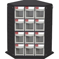 シユータープラスチ SHUTER 回転パーツスタンド 530mm 36引出し 黒色