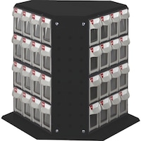 シユータープラスチ SHUTER 回転パーツスタンド 430mm 48引出し 黒色