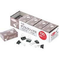 プラス PLUS 35582)ダブルクリップ CP10410P 中 黒 100個