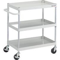 トラスコ中山 TRUSCO ツールワゴン フェニックスワゴン 抗ウィルスハンドル 省音 750X500XH880 3段 ホワイト