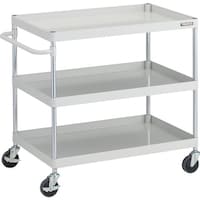 トラスコ中山 TRUSCO ツールワゴン フェニックスワゴン 抗ウィルスハンドル 省音 900X600XH880 3段 ホワイト