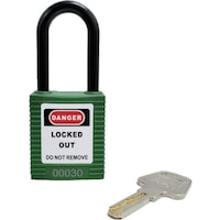 セーフラン安全用品 セーフラン ロックアウト用絶縁パドロック 緑 吊38mmタイプ