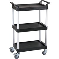 日本緑十字社 緑十字 ツールカート KT168 黒 605×320×890mm トレイ3段