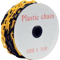 セーフラン安全用品 セーフラン プラスチックチェーン 黄/黒 トラチェーン 30m
