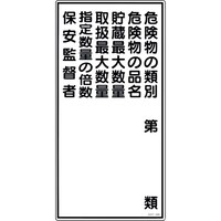 日本緑十字社 緑十字 消防・危険物標識 危険物の類別・保安監督者 KHT16R 600×300mm エンビ