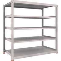 トラスコ中山 TRUSCO M3型中量棚 H1800 W1200 D1121 5段 免震樹脂ベース付 ネオグレー