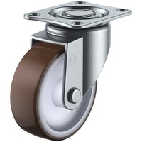 ユーエイキャスター ユーエイ プレート式 自在 キャスター ウレタン 車輪径50mm Sタイプ SG型 取付寸法55×42