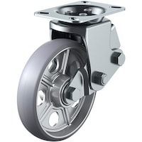 ユーエイキャスター ユーエイ プレート式 固定 クッションキャスター アルティメットウレタン 車輪径200mm  SKYタイプ SKY2R型 取付寸法133×86(125×62)