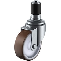 ユーエイキャスター ユーエイ 差し込み式 自在 キャスター ウレタン 車輪径75mm  Sタイプ STF型 パイプ径35