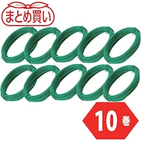 トラスコ中山 TRUSCO まとめ買い カラー針金 小巻タイプ 緑 20番手 線径0.9mm×15m 10本