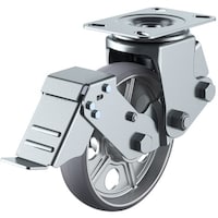 ユーエイキャスター ユーエイ プレート式 自在 キャスター アルティメットウレタン 車輪径200mm ストッパー付き SKYタイプ SKY2SS型