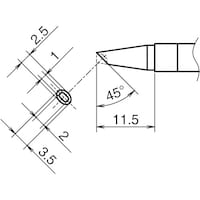 白光 白光 こて先 BC型 横2.5mm 縦3.5mm くぼみ付