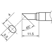 白光 白光 こて先 C型 横4mm 縦5.5mm 面のみ