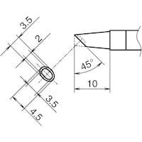白光 白光 こて先 BC型 横3.5mm 縦4.5mm くぼみ付