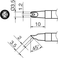 白光 白光 こて先 BC型 溝付き 内1.2mm 外3.5mm