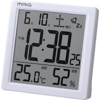 ノア精密 MAG デジタル目覚まし時計 カッシーニ ホワイト T726WHZ