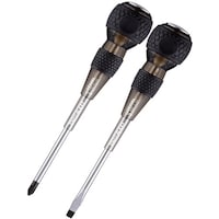 ベッセル VESSEL 2502PSGBK ボールグリップ安全貫通ドライバー2本組 ギャラクシー黒