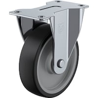 ユーエイキャスター ユーエイ プレート式 固定 キャスター ゴム 車輪径100mm  Eタイプ ER型 取付寸法82×40