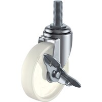 ユーエイキャスター ユーエイ ねじ込み式 自在 キャスター ナイロン 車輪径65mm ストッパー付き Eタイプ ETS型 ネジ寸法M12×35ピッチ1.75