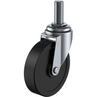 ユーエイキャスター ユーエイ ねじ込み式 自在 キャスター ゴム 車輪径65mm  Eタイプ ET型 ネジ寸法M12×35ピッチ1.75