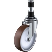 ユーエイキャスター ユーエイ 差し込み式 自在 キャスター ウレタン 車輪径100mm  Eタイプ ETF型 パイプ径22