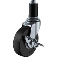 ユーエイキャスター ユーエイ 差し込み式 自在 キャスター ゴム 車輪径65mm ストッパー付き Lタイプ LTFS型 パイプ径16