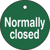 日本緑十字社 緑十字 バルブ開閉札 Normally closed(緑) 50mmΦ 両面表示 PET